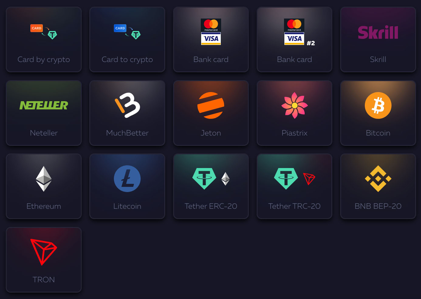 Metody Płatności – Visa, Mastercard, Bitcoin, Ethereum